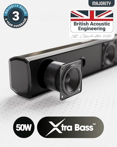 MAJORITY Bowfell Bluetooth Sound Bar for TV, 50W 2.0 Stereo Soundbar — view 3