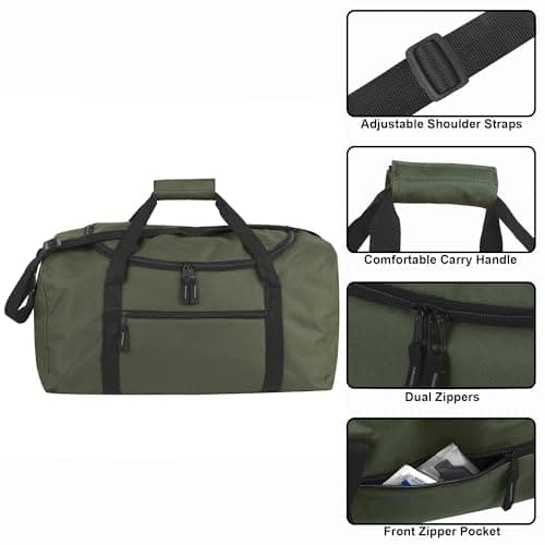 21 Inch, 40 Liter Duffel Bag for Men, Women, Teens – Travel Weekender Overnight Carry-on Shoulder Duffel Tote Bag (Blue) — view 2