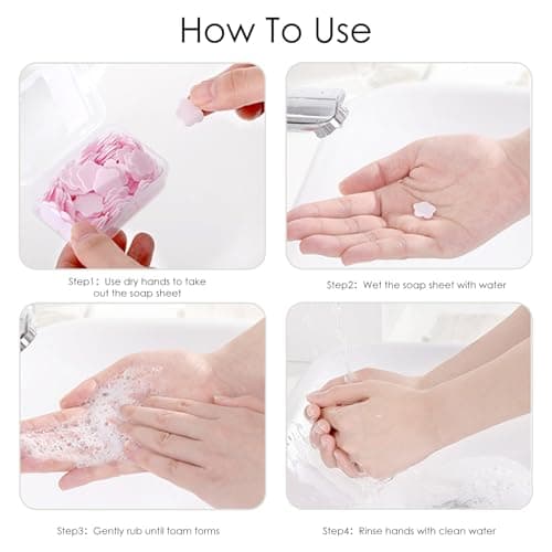Iensen 300pcs Portable Hand Washing Soap Sheets, Scented Mini Soap Sheets, Disposable Soluble Soap for Outdoor Travel, Camping, Hiking (Green) — view 4