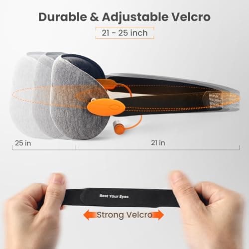 Aosun Sleep Mask, Super Soft and Comfortable 100% Blackout Eye Mask for Sleeping，Integrated Eye Mask & Earplugs for Light Blocking & Noise Reduction, Ideal for Travel — view 5