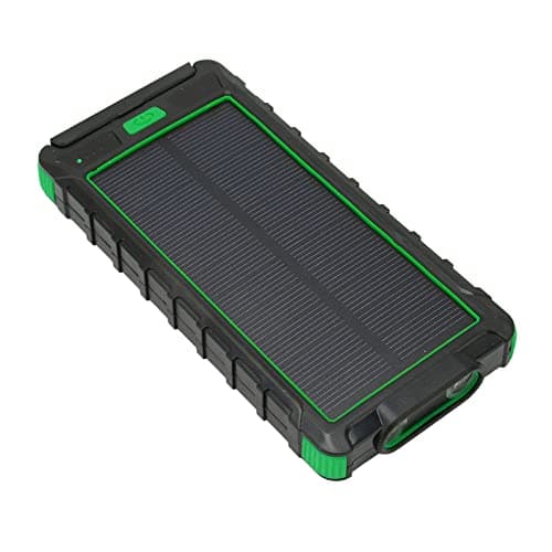 SIXRUN Portable Solar Phone, 20000mAh with and Flashlight (Black Green)