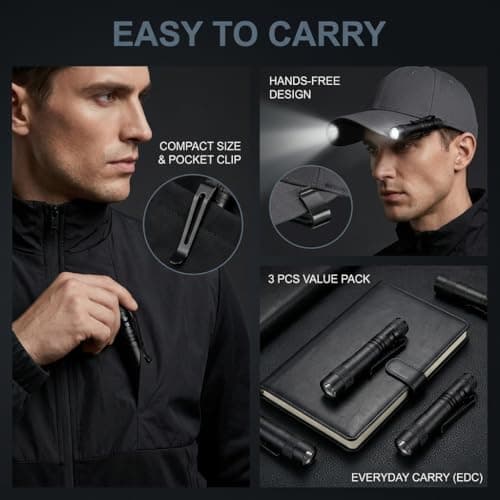 3-Pack Mini Pocket LED Torch, Super Bright Waterproof Flashlight — view 3