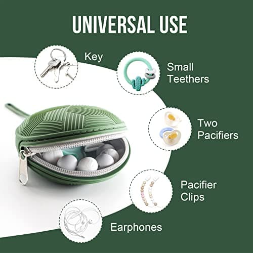 Smlpuame Dummy Holder Case Set,BPA Free Silicone Pacifier Holder Pod,Dummy Storage Box,Portable Soother Pods for Baby Nappy Changing Bag Stroller,Travel,Home,Easy to Clean(Blush) — view 3