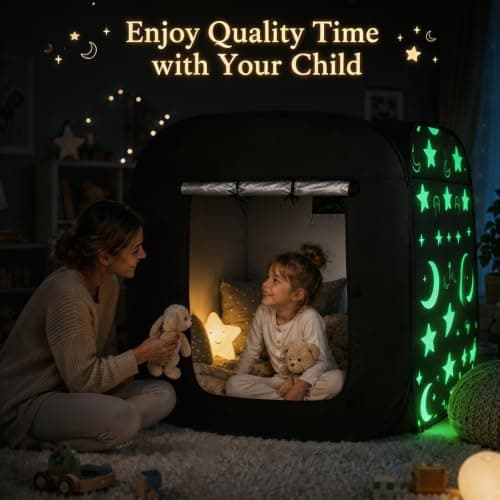 Normodic Sensory Tent, Blackout Sensory Tent for Kids, Pop Up Black Out Den for Autism, Calm Down Corner for Autistic Children Anxiety Relief with Travel Bag, Play and Relax Corner (Square) — view 4