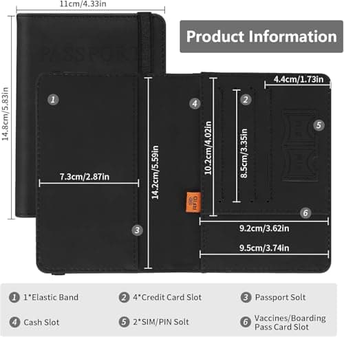 1X Sky Blue RFID Passport Holder Cover & Travel Wallet, RFID Blocking Organiser for Tickets, Cash & Cards ,Credit Cards Holder, Airport Essentials Passport Case for Men & Women, Travel Accessories — view 5