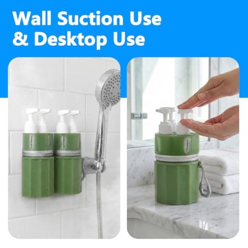 Yotako 4 in 1 Travel Dispenser with Suction Cup, TSA Leak Proof Silicone — view 4