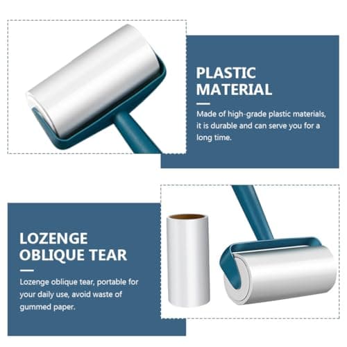 POPETPOP Portable Lint Roller Hair Remover for Pet and Clothes with Strong Viscosity Plastic Material, Navy Sticky Roller for Home Use and Travel Cleaning — view 3