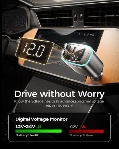 Retractable 4-in-1 Multi Fast Car Charger for iPhone iPad Android Tablets — view 6