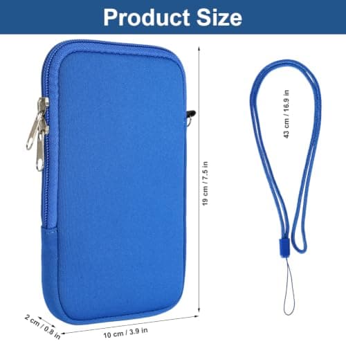 AOOSA Phone Sock, Universal Neoprene Shockproof Pouch Sleeve Case, Blue — view 2