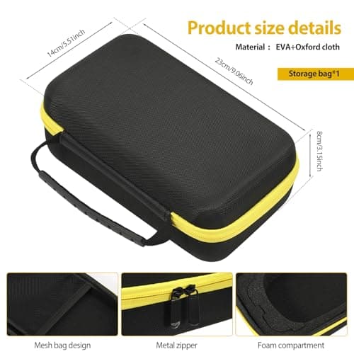 PATNFR Multimeter Carry Case for F115C Digital Multimeter Protective Storage Bag w/Mesh Pocket for F116C Multi Meter(Yellow and Black) — view 2