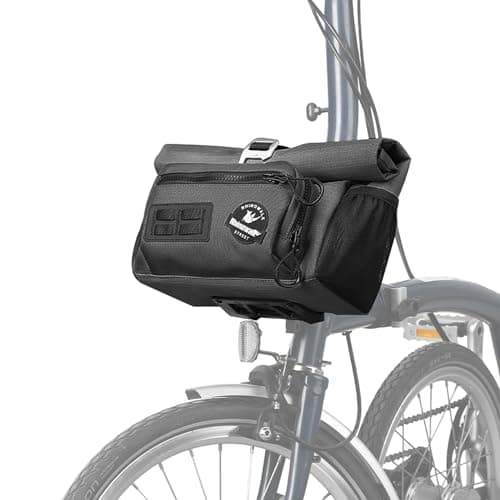 Rhinowalk Bike Handlebar Bag for Brompton Folding Bike Quick Release Bicycle Front Bag with Shoulder Strap Rain Cover for Urban Cycling