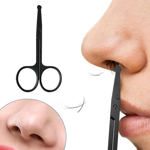 2 Pack Stainless Steel Nose & Ear Scissors With Beard & Brow Trimmer for Men & Women - Black, Silver Non-Rust Material for Precision Grooming — view 5