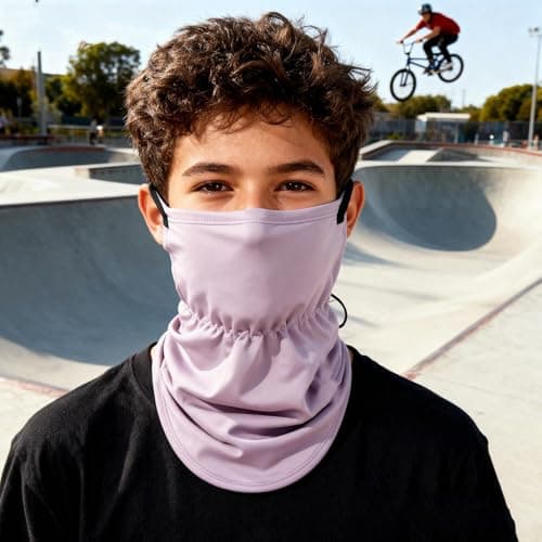 Générique Motorcycle Neck Warmer - Adjustable Breathable Windproof Warm Winter Neck Warmer with Drawstring for Motorcycle Cycling Daily Travel Shuttle Work Hiking Skiing, purple, Se référer au — view 3