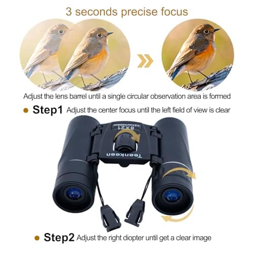 8x21 Compact Binoculars for Adults & Kids, Portable Foldable Telescope with BAK4 Prism & FMC Coating, Lightweight Pocket Binoculars for Bird Watching, Sports, Travel, Theatre, Gifts — view 6