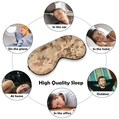 Desert Camo Sleep Mask for Side Sleeper Eye Mask for Sleeping Blackout Eye Shade Cover for Women Men — view 4