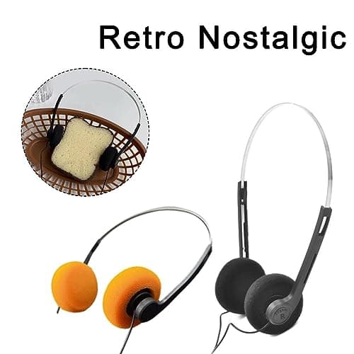 Retro Over-Ear Earphones,Mini Stereo Lightweight Headphones with Cord,Hi-Fi Stereo Earphone Headset,80s 90s Vintage Headset Wired,Walkman Headphone,for Most Mobile Phones Playback Pevices Headphones — view 3