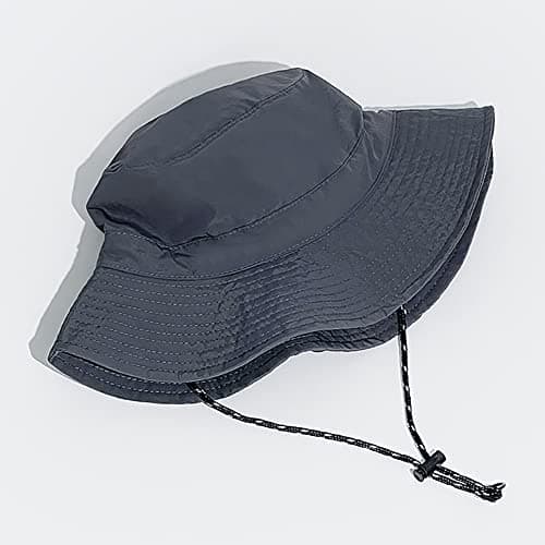 Malaxlx Grey Waterproof Bucket Hat for Women and Men - UV Protection Beach Sun Hat Fishing Safari Boonie Hat Rain Hat Adjustable Packable — view 3