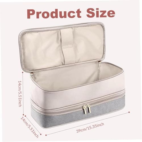 Hair Dryer Case, Hair Tool Organizer, 15x6x6 Inch Double-Layer Dryer Case, Waterproof Travel Organizer Bags with Handle and Zipper for Flat Curling Iron Hairdryer — view 4