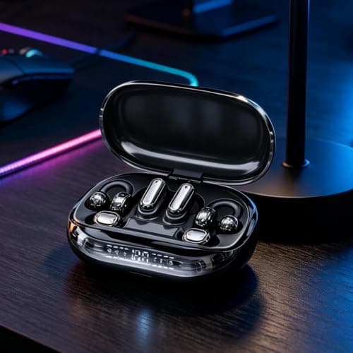 Livandeco Ear Clip Headphones Wireless Smooth Calls and Music Charging Case — view 3