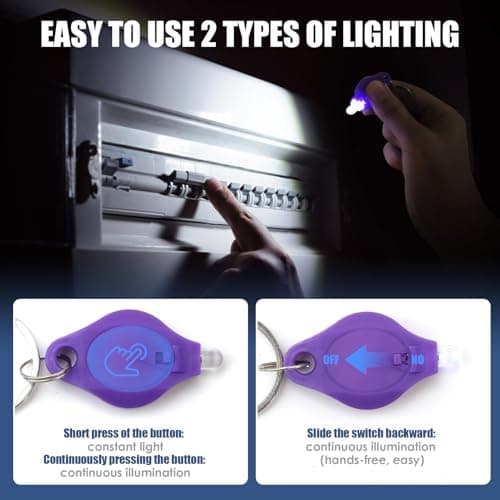 7Pc Mini Keyring Torch with Built in Batteries Portable Key Ring Torches LED Super Bright Mini Key Ring Torches Led Super Bright for Kids and Adults Key Chain Torch Light for Outdoor and Emergency — view 4