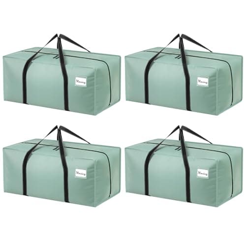 Dntorx 4 Pack 90L Moving Bags, Waterproof Storage Totes, Green