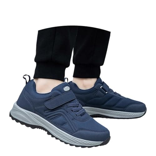 Trainers Men's Trekking Shoes with Soft Sole Sporty Hiking Shoes for Travel Workout Comfortable Walking Leisure Running Shoes Breathable Sports Shoes Outdoor Breathable Leisure Shoes, O Blue, 4 UK