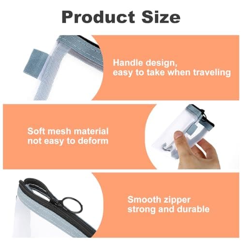 Gjinxi 2 Pc Mini Zipper Toiletry Bag,Mini Mesh Makeup Bag,Small Make Up Bag — view 3