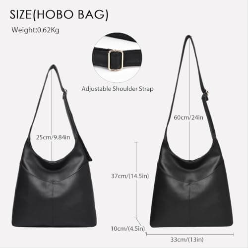 unisoul Vegan Leather Tote Bag, Large Capacity Shoulder Handbag for Women — view 4