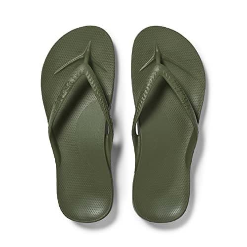 ARCHIES Arch Support Flip Flops for Men & Women – Orthotic Sandals for Plantar Fasciitis Relief – Lightweight, Cushioning, Shock-Absorbing Sandals for Walking, Foot Pain - Olive (UK 12)