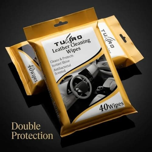 4‑in‑1 Multi‑Purpose Leather Cleaning Wipes | Removes Dirt & Grime While Protecting Leather Surfaces | Car, Furniture, Sofa, Bags | Detailer, Protector & Antibacterial Wipes (160 Wipes in 4 Packs) — view 2
