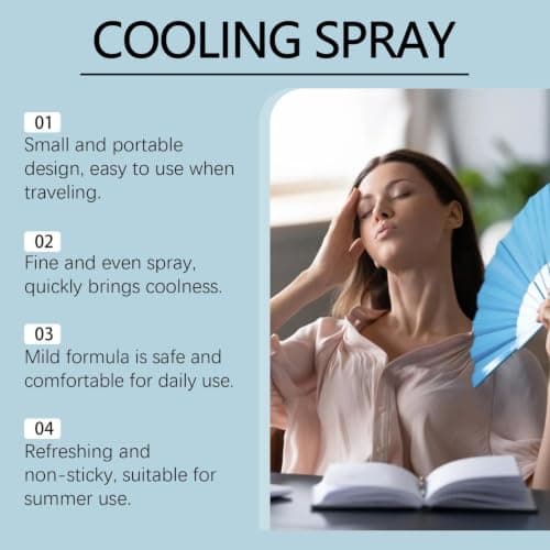 Cooling Mist Spray for Face and Body, 2026 Summer Cooling Spray, Instant Cooling Spray for Skin Hydration, Sun Relief and Refreshing Cold Sprays for Hot Weather, Sports, and Travel, 50ml — view 3
