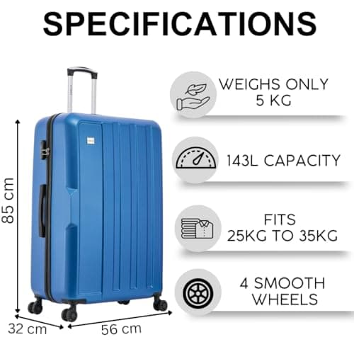 FLYMAX XL 32" Extra Large Suitcase 4 Wheel Lightweight Luggage Hard Shell Check in Hold Travel ABS 143 Litre Capacity Travel Case with 3 Digit Combination Lock + Telescopic Handle Red — view 3