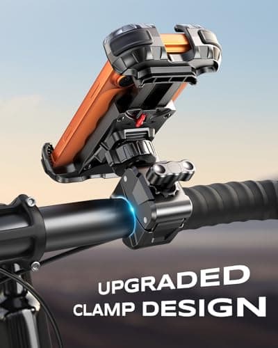 Babacom Bike Phone Holder, Upgrade Motorbike Phone Holder [1s Lock][Secure Protection], 360° Rotatable Phones Holder for Mountain Bike/ATV, Motorbike Handlebar Clamp Mount Riser for 4.7-6.8" Phones — view 2
