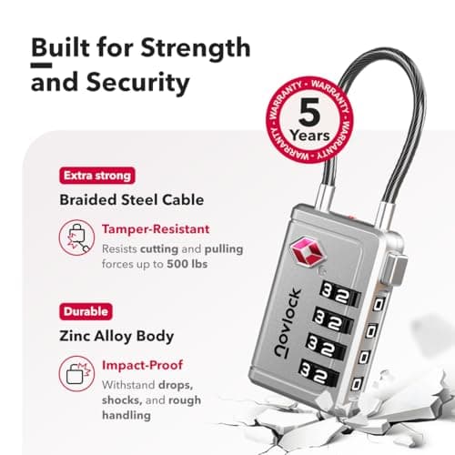 NovLock Suitcase Locks, TSA Approved Luggage Locks, 4-Digit Travel Padlocks — view 4