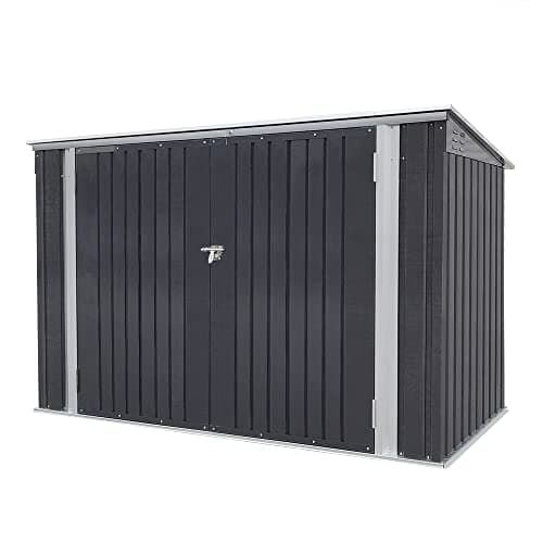 Galvanized Steel Garden Storage Box - Metal Bike Tool Shed - Holds 3 Bicycles