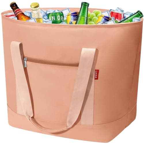 LHZK Jumbo Insulated Cooler Bag, Heavy Duty PU Insulated Grocery Bag, 50L