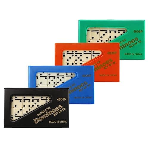 Pocvaim Mini Double Six Dominoes Set, 28 Tiles with Green PVC Carry Case — view 3