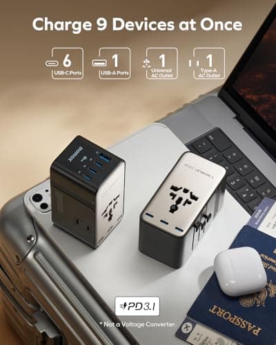 MOMAX Universal Travel Adapter 205W GaN 9-In-1 Travel Plug Adapter — view 3