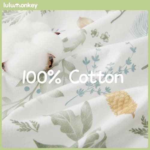LULUMONKEY 0.5 Tog Baby Summer Sleeping Bag 6-18 Months, Soft Cotton Newborn Sleep Sack Baby Wearable Blanket, Forest — view 3