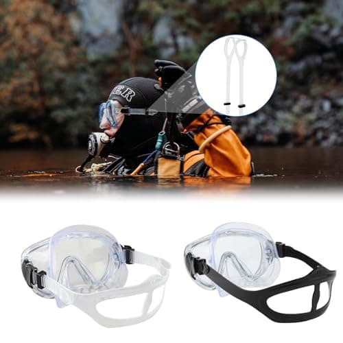 2Pack Silicone Diving Mask Straps, Black&Clear Replacement Mask Band — view 6