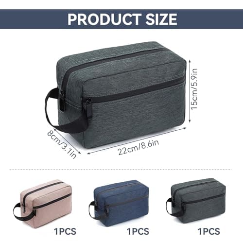 3Pcs Toiletry Bag for Man & Women, Portable Travel Wash Bag, Waterproof Toiletries Cosmetic Shaving Organizer Bag Portable Multifunctional Wash Bag with Handle — view 2