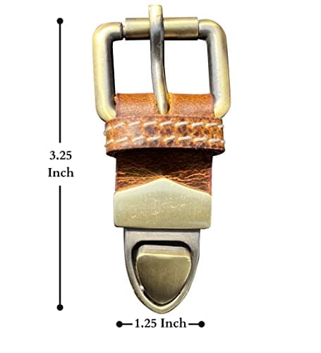 Leather Bag Replacement Push Clip Clasp Lock - Quick Release Metal Fasteners Buckles for all Satchel, Messenger, Briefcase, Brown Clip With White Stitching, One size — view 3