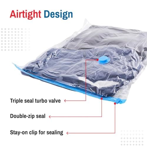 Spacesaver Vacuum Storage Bags for Clothes with Hand Pump, Jumbo, 4 Pack — view 5