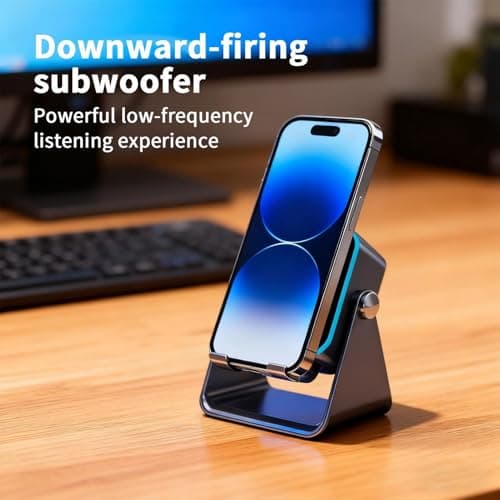 Induction Speaker, Audio Station with Light, 10W Phone Holder Charger Speaker, Versatile Audio Stand & Charger Induction Speakers for Birthday Travel Home Men Women — view 3