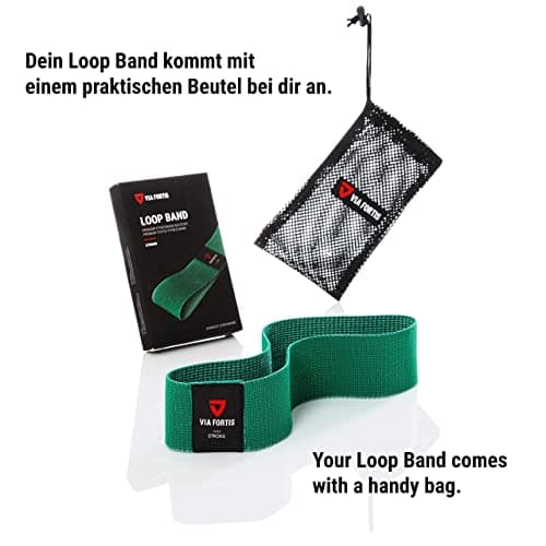 VIA FORTIS - Booty Band - Loop Band made of Textile [non-slip & tear-proof] - Fitness Band/Gymnastic Band as a Set or Individually for Legs, Buttocks and Arms - Textile instead of Rubber — view 6