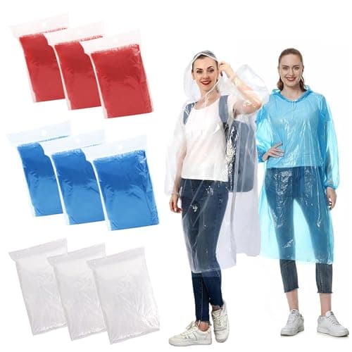lbxtswpl Poncho Waterproof, 9PCS Disposable Rain Poncho(3 Colours)