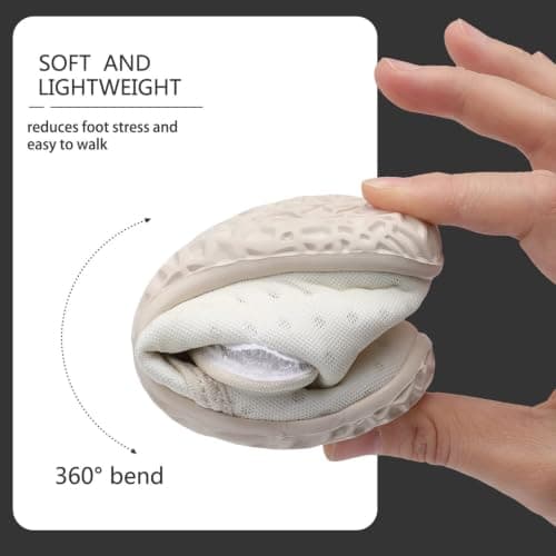 JOINFREE Slippers for Baby Boys Girls Summer Water Shoes Breathable Comfort Non-Slip Toddler Aqua Shoes Quick-Dry for Beach, Pool & Swimming Beige 12-18 Months — view 6