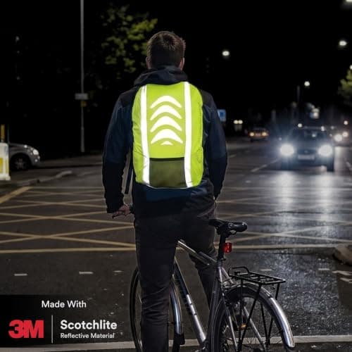Salzmann Reflective Rucksack Cover | 28–40L | Hi-Vis Waterproof Rain Cover for Backpack Cycling, Commuting & Hiking — view 4