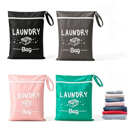 Mnuwoee 4pcs Large Travel Laundry Bags Dirty Clothes Washing Bag Travelling