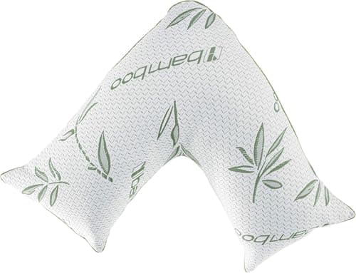 ARLINEN Bamboo Memory Foam V Shaped Pillow for Nursing Mothers, Multi-functional Shredded Memory Foam V Shaped Pillow with Removable Cover. — view 2